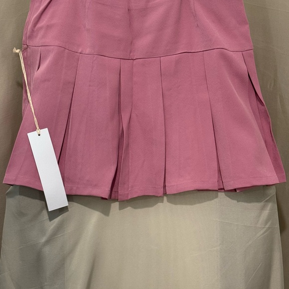 Lumiere Pink Pleated Skater Mini Skirt - Picture 1 of 3